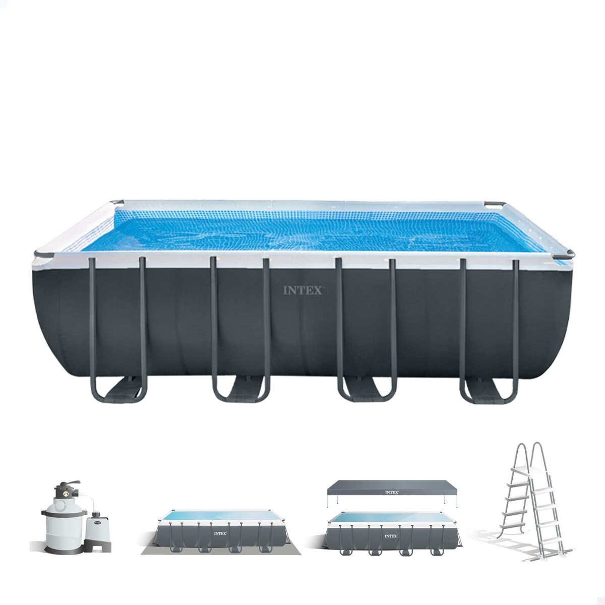 Intex 18ft x 9ft x 52" Ultra XTR Frame Pool Set with Filter Pump – Rectangular - Image 182700