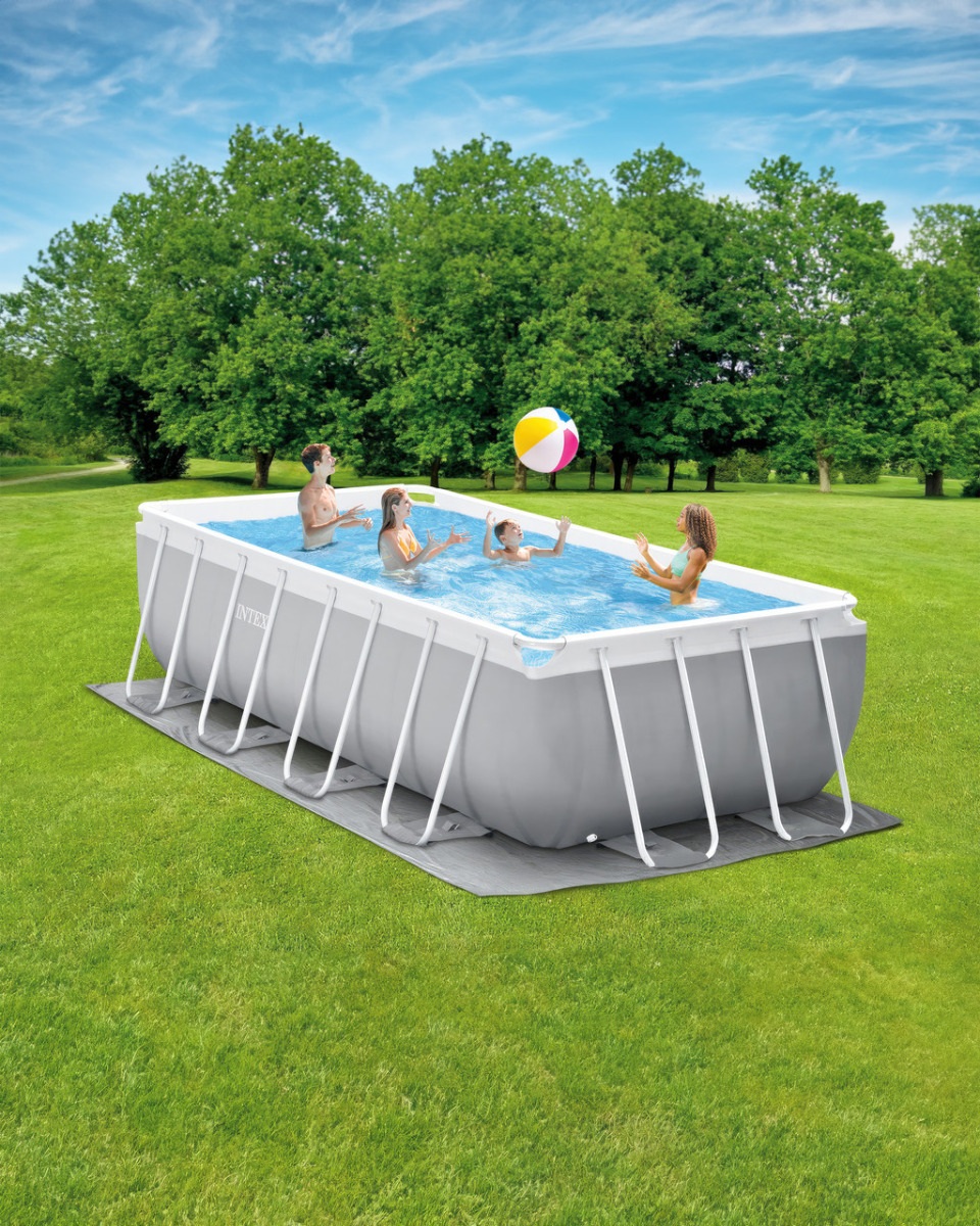 Intex 16ft x 8ft x 42" Prism Frame Pool Set with Filter Pump – Rectangular - Image 182666