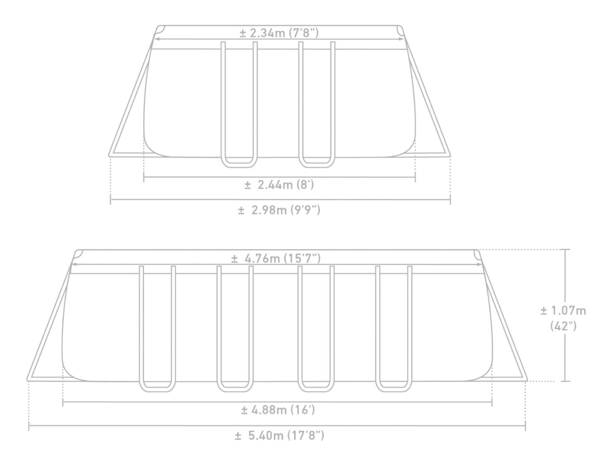 Intex 16ft x 8ft x 42" Prism Frame Pool Set with Filter Pump – Rectangular - Image 182854