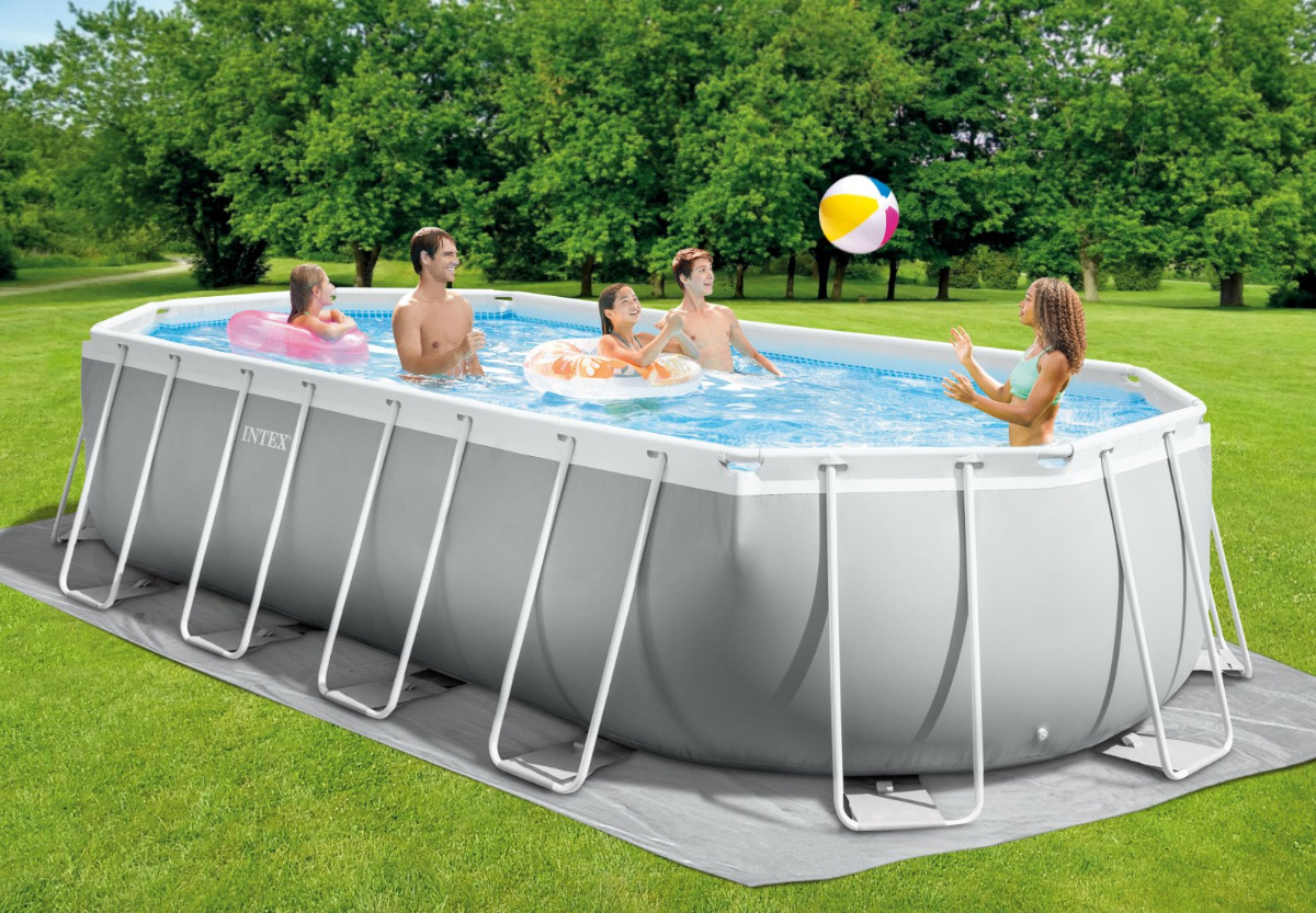 Intex 20ft x 10ft x 48" Prism Frame Pool Set with Filter Pump – Oval - Image 182688