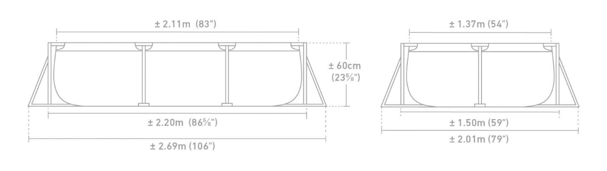Intex 7ft 3" x 4ft 11" x 23" Steel Frame Pool - Rectangular - Image 182864