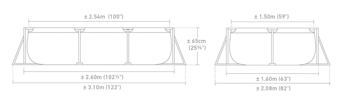 Intex 8ft 6" x 5ft 3" x 26" Steel Frame Pool - Rectangular - Image 182861