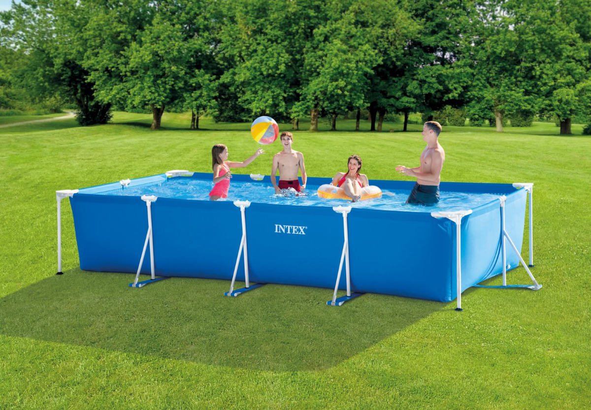 Intex 14ft 9" x 7ft 3" x 33"  Steel Frame Pool with Filter Pump – Rectangular - Collection Only  - Image 182389