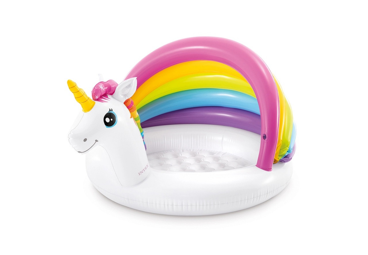 Intex 57113 4ft x 3ft x 2ft Inflatable Unicorn Baby Pool  Round (1 - 3 Years)  - Image 182419