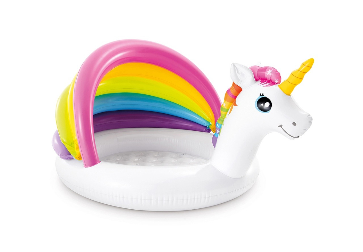 Intex 57113 4ft x 3ft x 2ft Inflatable Unicorn Baby Pool  Round (1 - 3 Years)  - Image 182421