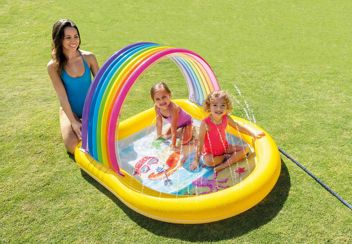 Intex 57156 5ft x 4ft x 3ft Rainbow Arch Spray Pool Oval (2 Plus Years)  - Image 182423