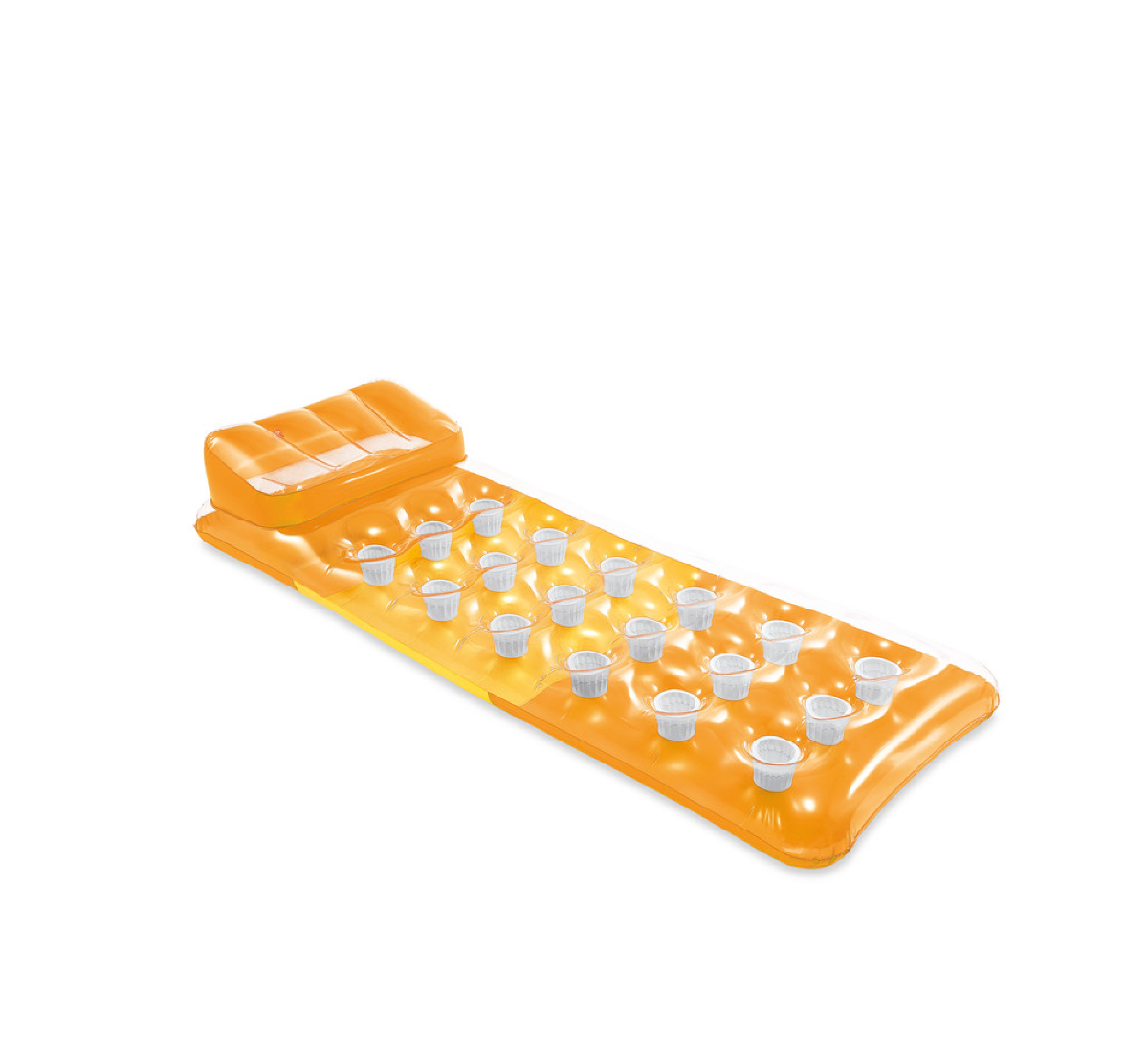 Intex Inflatable Pool Mattress | 18 - Pocket Fashion Mat | Lilo - Orange (74" x 28") - Image 182832
