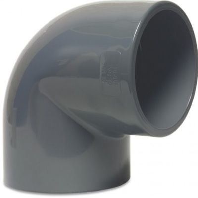 Mega Elbow 90° PVC-U 63 mm Glue Socket 16bar Grey