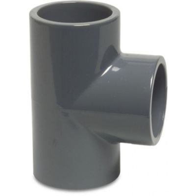 Mega T-piece 90° PVC-U 50 mm Glue Socket 16bar Grey
