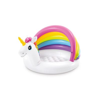 Intex 57113 4ft x 3ft x 2ft Inflatable Unicorn Baby Pool  Round (1 - 3 Years) 