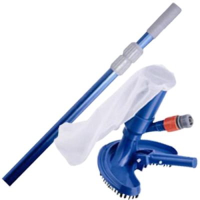 Pool Jet Vacuum with Brush and Telescopic Aluminium Pole (94")