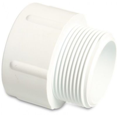 Mega Adaptor Bush PVC-U 1.5" x 1.5" Glue Socket x Male Thread 10bar White