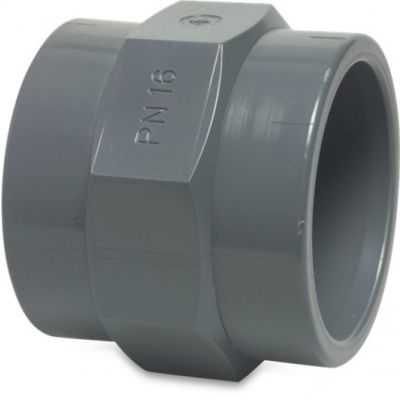 Mega Adaptor Socket PVC-U 50 mm x 1.5" Glue Socket x Female Thread 10bar Grey