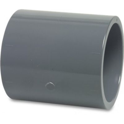 Mega Socket PVC-U 50 mm Glue Socket 16bar Grey