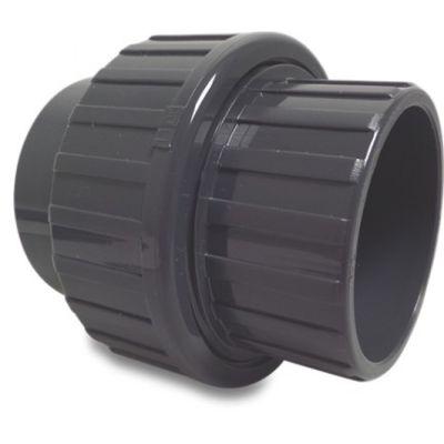 Mega Union Coupler PVC-U 50 mm Glue Socket 16bar Grey