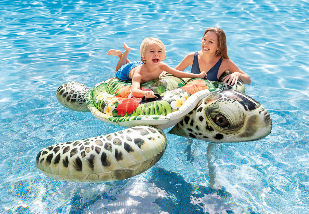 Intex Pool Float | Inflatable Realistic Sea Turtle Ride-On (3+ Years) - Image 182602