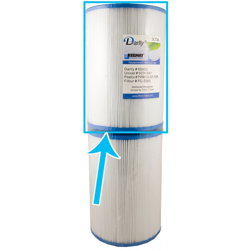 SC736 - 21cm Hot Tub Filter Cartridge for Multiple Spas (Upper Part) - Image 39717