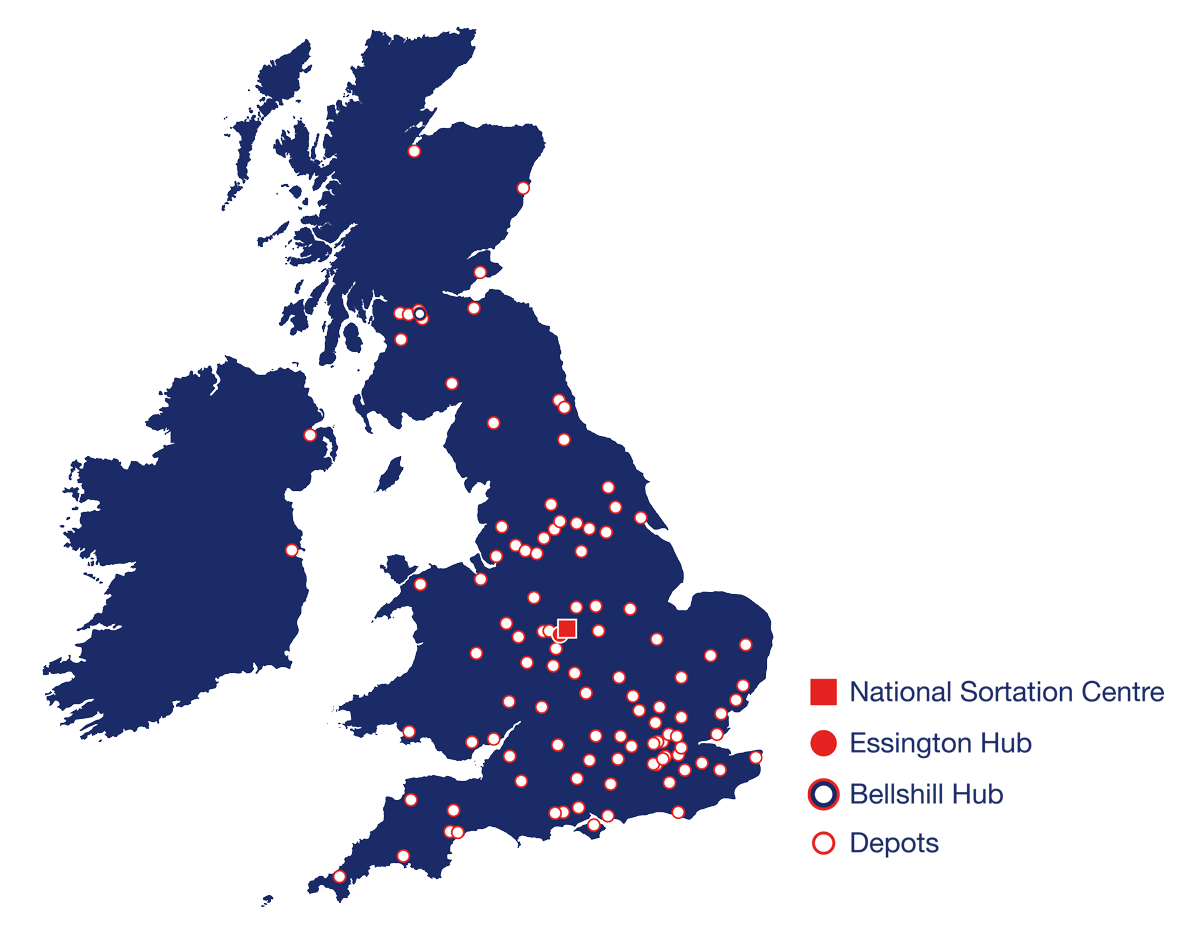 APC UK depot network map
