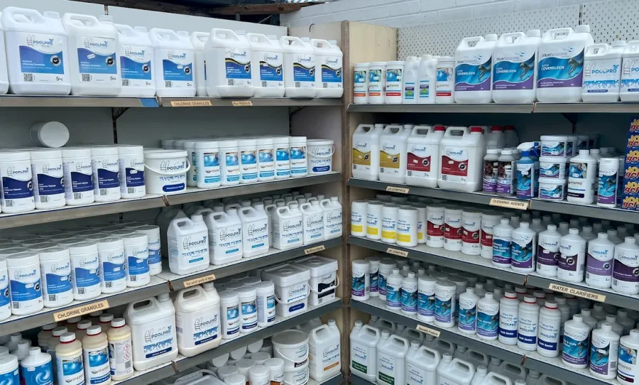 Pool Pro own-brand pool chemicals on the shelves