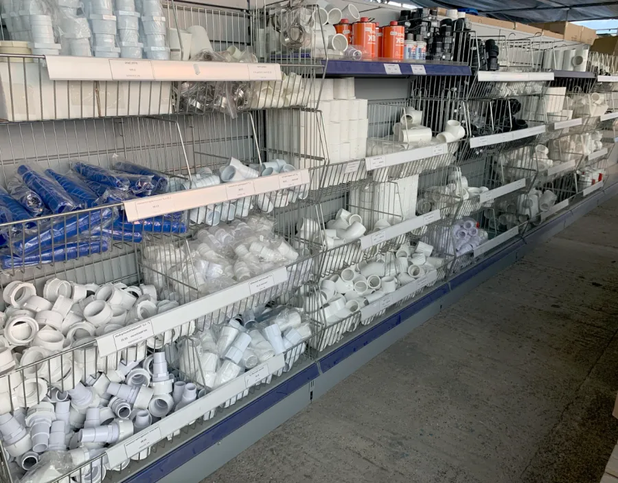 Pool pipework and fittings aisle